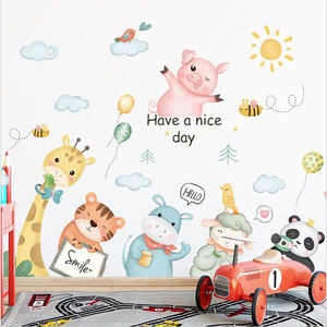 Grand autocollant Mural animaux en forme de tigre, cochon, <span class=keywords><strong>Panda</strong></span>, décoration pour la maison, pour salon, chambre à coucher, arrière-plan de télévision, fresque - Product Image 1