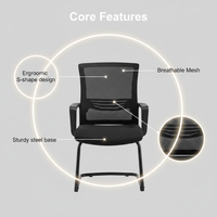 Chaise de bureau exécutive ergonomique moderne et réglable avec design en arc, structure en fer et pieds en plastique pour la maison, le bureau et les salles de conférence