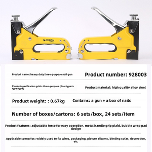 Pistola de clavos manual, pistola de clavos de código de tres usos, pistola de clavos de aire, U en forma de agarrador de clavos, pistola de clavos de acero para pintura al óleo, marco de fotos - Product Image 4
