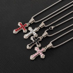 Collar de ojo de diablo estilo Punk a la moda de acero de titanio, joyería, colgante de Ojo Azul con calavera de Diablo, collar largo para hombre - Product Image 6