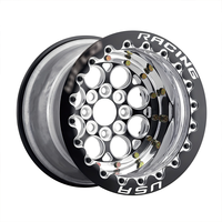 Jantes forgées Drag Racing 15x7 15x8 15x10 17x4.5 4x100, noires avec centre poli, pour Civic EK EG DC2 CRX, jantes Magnum Import