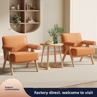 Nordischer Stil Einzelsessel und Dreisitzer-Loveseat-Sofa-Set mit Anpassbarem Massivholz für Wohnmöbel