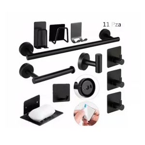Accessori per il bagno 7 pezzi portasapone a parete nero acciaio inossidabile portasciugamani <span class=keywords><strong>porta</strong></span> portasciugamani <span class=keywords><strong>porta</strong></span> rasoio - Product Image 6