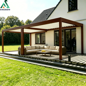 <span class=keywords><strong>Pergola</strong></span> <span class=keywords><strong>bioclimatique</strong></span> en aluminium à prix direct <span class=keywords><strong>usine</strong></span>, toit à lames orientables, légère, économique, structure de jardin extérieure personnalisée - Product Image 1