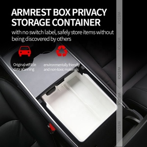 Caja de almacenamiento de reposabrazos de doble capa para coche, organizador de Interior de TPE ABS, consola central, modelo Tesla, novedad de 2023 - Product Image 3