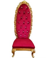 Chaise de Mariage et d'Événement, Chaise de Mariée à Dossier Haut, Chaise Trône de Roi pour Hôtel, Banquet, Hôpital, Villa, Design Moderne en Bois et Cuir