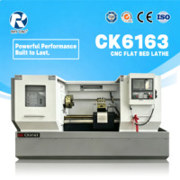 Torno CNC de Servicio Pesado CK6163 con Eje Oscilante Máximo de 630 mm, Bancada Plana con Rieles Reforzados para Torneado de Metal con Fanuc/GSK