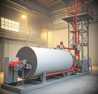 Chaudières industrielles horizontales à skid, à mazout ou gaz, à huile thermique, entièrement automatiques, haute pression, en acier inoxydable