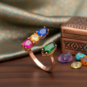 Colorful Gemstone Design Geometric Adjustable <b>Ring</b> Turkish Wholesale 925 Sterling Silver Jewelry - Product Image 3