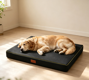 Zware, bijtbestendige, waterdichte, moderne luxe honden slaapmat van traagschuim met afneembare hoes - Product Image 6