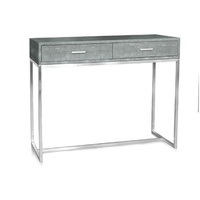 Table console en similicuir de luxe avec support en acier inoxydable en KD