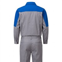 Uniforme de travail gris bleu réfléchissant haute visibilité en polyester à manches longues unisexe pour la construction, respirant et à séchage rapide