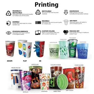 12oz biểu tượng tùy chỉnh BPA free Nhựa Tùy Chỉnh sân vận động uống container thể thao tổ chức sự kiện drinkware tái chế in kỹ thuật số sân vận động ly - Product Image 5