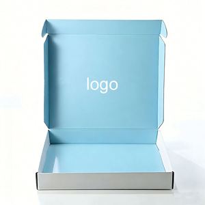 Boîte d'expédition en carton ondulé bleu clair écologique personnalisée avec impression de logo, idéale pour l'expédition et l'emballage e-commerce - Product Image 2
