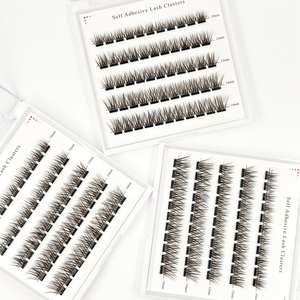 Waterproof Pre Glued <strong>Eyelashes</strong> Handmade Self <strong>Adhesive</strong> Lashes Press on Cluster Diy Lashes Wholesale Lash <strong>Reusable</strong> Custom Logo - Product Image 3