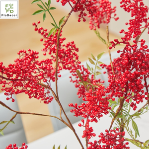 กิ่งไม้ประดิษฐ์คุณภาพสูง 75 ซม. ผลเบอร์รี่สีแดงส้มเล็กๆ สำหรับตกแต่งโต๊ะงานแต่งงาน คริสต์มาส และปีใหม่ - Product Image 6