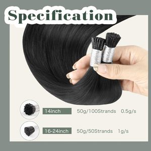 <span class=keywords><strong>Extensiones</strong></span> <span class=keywords><strong>de</strong></span> Cabello Remy Ruso al por Mayor, Doble Trama, Cutícula Alineada, Queratina, Negro Azabache, Punta I, Pre-Adheridas a Máquina - Product Image 4
