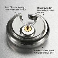 Cadenas rond en acier inoxydable 201, haute sécurité, étanche, pour porte de stockage, cadenas à disque de 60 mm