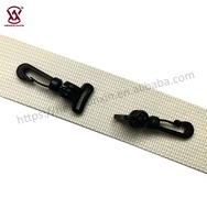 Crochets pivotants en plastique POM noir de haute qualité et à prix abordable, 10 mm et 15 mm, pour poussettes et landau de bébé