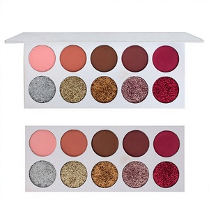 <span class=keywords><strong>Palette</strong></span> de fards à paupières 10 couleurs sans logo, paillettes diamantées, nacré, fini scintillant, fini mat, best-seller en <span class=keywords><strong>Europe</strong></span> et en Amérique - Product Image 1