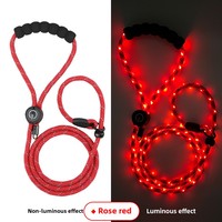 Nouveau LED lumineux chien marche Traction ceinture USB charge pratique Polyester P fournitures pour animaux de compagnie solide motif rembourré caractéristique rubans