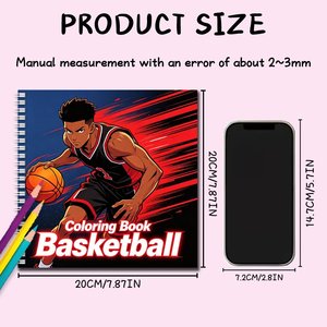Carnet de coloriage sportif spirale sur le thème du basketball, avec dessins de lignes sportives personnalisables, impression OEM/ODM pour la papeterie, vente en gros, cadeau sportif - Product Image 2