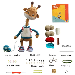 DIY Colorful Giraffe Shaped Cute Crochet <strong>Kit</strong> High Quality Milk Yarn <strong>Weaving</strong> Top Fashion DIY Knitting Animal Crochet <strong>Kit</strong> - Product Image 1