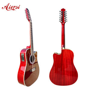 Guitarra Electroacústica <span class=keywords><strong>de</strong></span> <span class=keywords><strong>12</strong></span> <span class=keywords><strong>Cuerdas</strong></span>, Marca Aiersi, Corte Dreadnought, 41 Pulgadas, Color Vino Brillante, <span class=keywords><strong>de</strong></span> Caoba, Precio Económico al por Mayor - Product Image 1