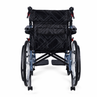 Fauteuil roulant manuel en aluminium léger avec pneus solides - Chaise de transport pliable pour adultes et personnes âgées, capacité 100 kg, certifié CE