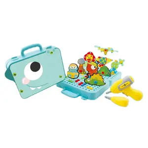 KUNYANG montessori, 232 шт., конструктор, сборка, креативная коробка-головоломка, винт, пластиковая электрическая отвертка, детская игрушка «diy stem»