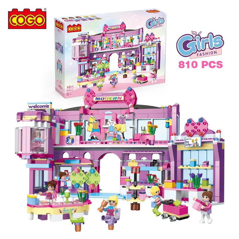 COGO शान्ताउ कारखाने इकट्ठे शॉपिंग सेंटर इमारत ब्लॉकों संगत अग्रणी ब्रांडों ईंटों खिलौने बच्चों के लिए