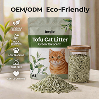 Litière pour chat BENJIE en tofu naturel écologique, ultra faible teneur en poussière, forte absorption, jetable aux toilettes, anti-odeurs, sable pour chat végétal non toxique