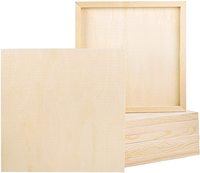 Panneaux en bois Tailai 12 x 12 pouces, panneaux en bois brut, panneaux en bois encadrés pour la peinture, les techniques de coulée, l'utilisation avec des huiles