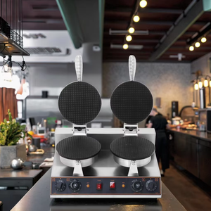 Kommerzieller 2-Platten-Waffelkegel-Maker für Eiscreme, Multifunktions-Waffeleisen, Geeignet für Restaurants & Hotels - Product Image 6