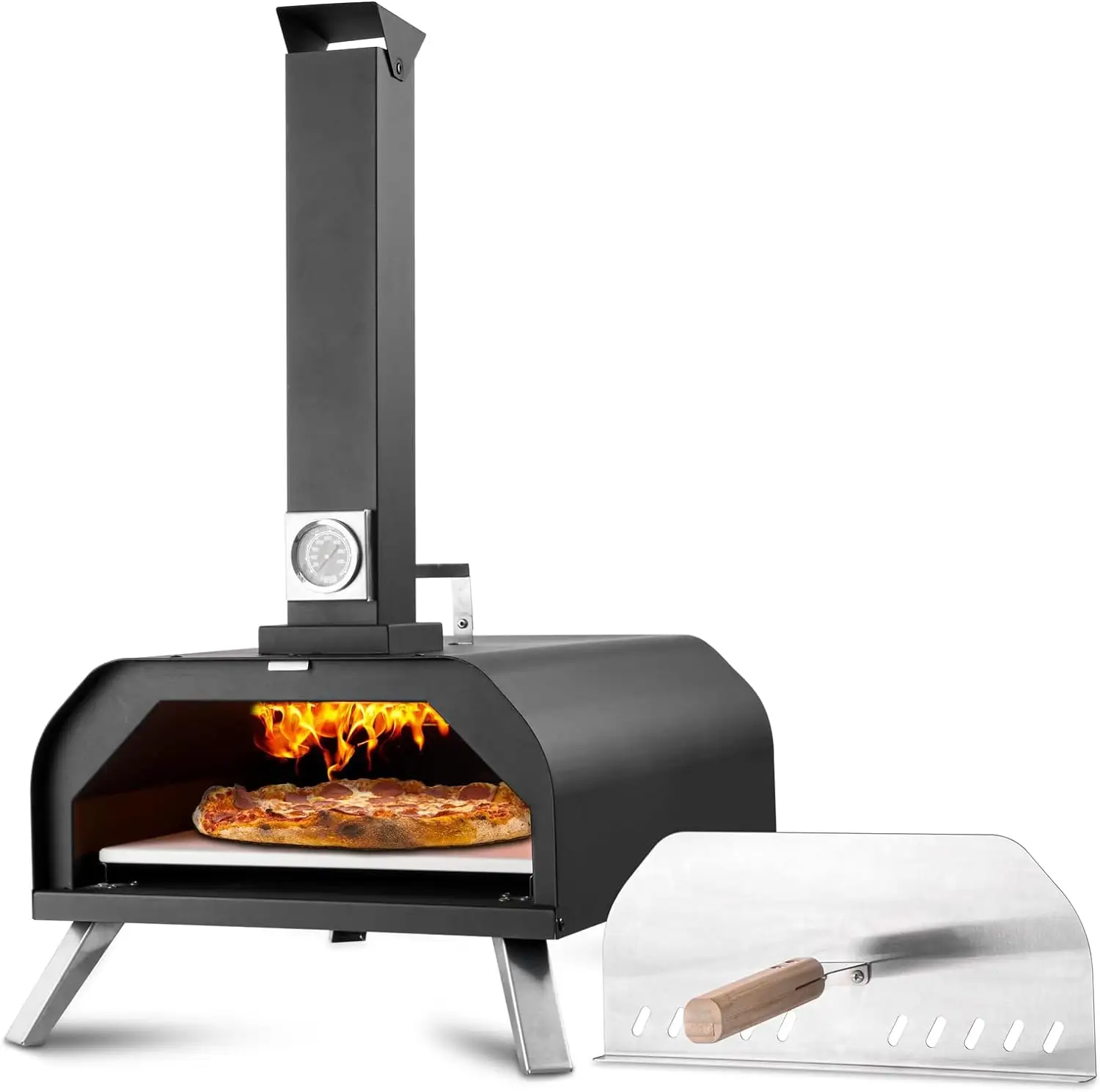 Dış taşınabilir paslanmaz çelik açık fırınlar için açık Pizza fırını açık pelet Pizza fırını s
