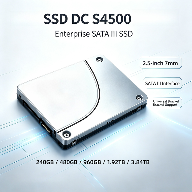SSD DC S4500 2.5" 7mm SATA III 6Gb/s Enterprise SSD 240GB 480GB 960GB 1.92TB 3.84TB Solid State Drive for Server PC