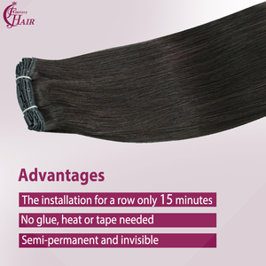 Extensiones de Cabello Humano FH Invisible Hole Butterfly Weft # Extensiones de Cabello Remy Genius Xo Hole Weft Double Drawn Butterfly Weft, Color Negro 1A - Product Image 2