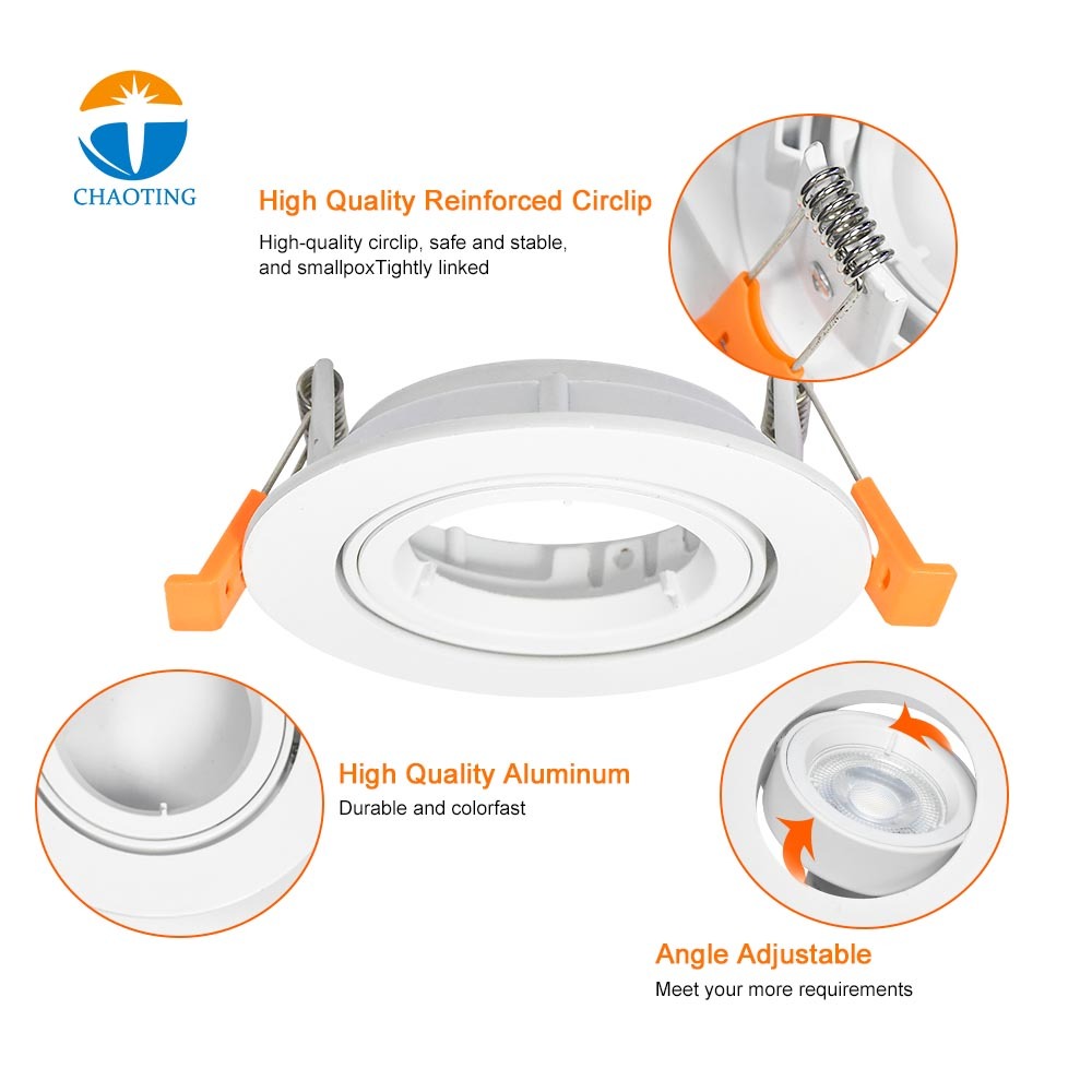 LED Ceiling Spot Lamp Frame GU10 Lamp Holder Fitting Recessed Down Lighting Fixture Adjustable MR16 GU10 Downlight Housing