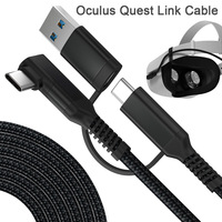 Câble de données USB Type-C 2-en-1 pour casque de jeu VR 3M 5M 6M avec gaine TPE pour Oculus Quest 2, câble Link, garantie 12 mois