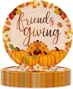 10-Inch Modern Style Paper <b>Plates</b> Fall Leaves and Rose Gold Foil Design Friendsgiving and Thanksgiving Party Decor Supplies - Product Image 1