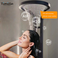 Mode nouveauté bain douche système pluie salle de bain panneau de douche intelligent SUS304 noir ensemble de douche pour salle de bain