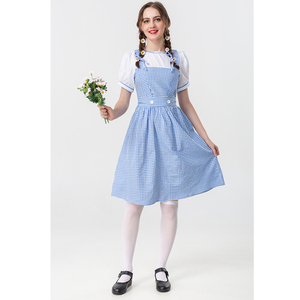Disfraz <span class=keywords><strong>de</strong></span> Dorothy del <span class=keywords><strong>Mago</strong></span> <span class=keywords><strong>de</strong></span> <span class=keywords><strong>Oz</strong></span> - Vestido estilo sirvienta <span class=keywords><strong>de</strong></span> cuadros azules y blancos, conjunto <span class=keywords><strong>de</strong></span> cosplay <span class=keywords><strong>de</strong></span> cuento <span class=keywords><strong>de</strong></span> hadas - Product Image 1