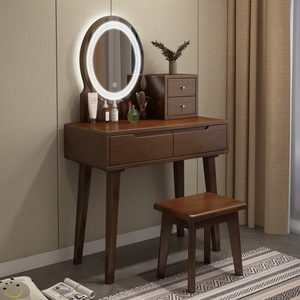 <span class=keywords><strong>Coiffeuse</strong></span> moderne simple pour chambre Table de chevet intégrée Armoire de rangement Ambiance Lumière Maquillage Vanités Panneau de bois Salle de bain - Product Image 1