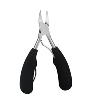 FOCSTAR Kit professionnel de haute qualité en acier inoxydable courbé pour le nettoyage des ongles, pince à cuticules et coupe-ongles pour les orteils, couleur argent