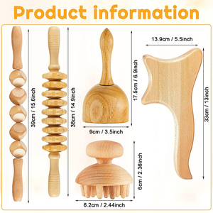 <span class=keywords><strong>Kit</strong></span> <span class=keywords><strong>de</strong></span> Massage professionnel, dispositif 5 en 1, pour la thérapie en bois, Anti-Cellulite, offre spéciale - Product Image 2
