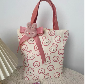 กระเป๋าผ้าใบแคนวาสเด็กอนุบาลขนาดเล็กมีหูหิ้วพิมพ์ลายสัตว์น่ารักสำหรับเด็ก - Product Image 5