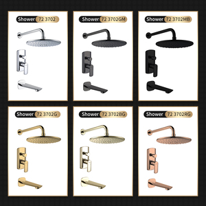 Sistema <span class=keywords><strong>Doccia</strong></span> Contemporaneo di Lusso Empolo per Hotel, Miscelatore <span class=keywords><strong>Doccia</strong></span> Moderno Cromato a Incasso a Parete con Getto Morbido Effetto Pioggia - Product Image 2