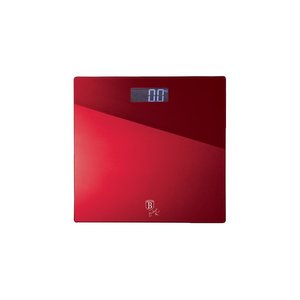Balance numérique en verre trempé et ABS 30x30cm, bordeaux - Product Image 1