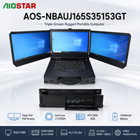New Factory Supply 15.6" Triple Screen Rugged Laptop Intel I9 RTX 3050 Industrial Portable Workstation SSD Storage English