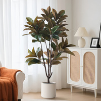 Arbre de Magnolia Artificiel 157cm 198cm Plante Artificielle en Pot pour la Décoration Intérieure et Extérieure de la Maison et du Jardin